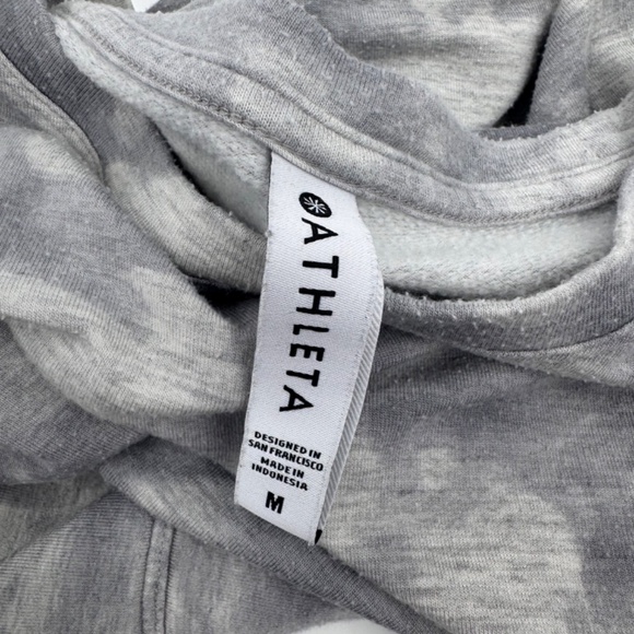 Athleta Sweatshirt Women Medium Gray Studio To Street Tie Dye Relaxed Stretch - Picture 7 of 12